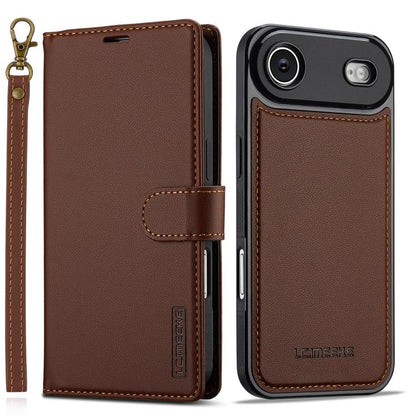 For iPhone Air LC.IMEEKE L2 Series Detachable Magsafe PU Phone Case with Lanyard(Brown) by LC.IMEEKE