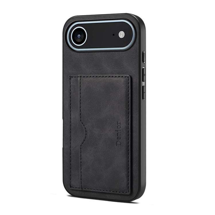 For iPhone Air Denior D08 PU Single Card Slot Holder Phone Case(Black) by Denior