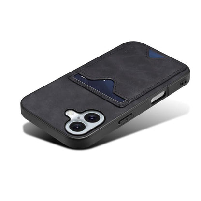 For iPhone 17 Denior D06 PU Back Cover Card Slot Holder Phone Case(Black) by Denior