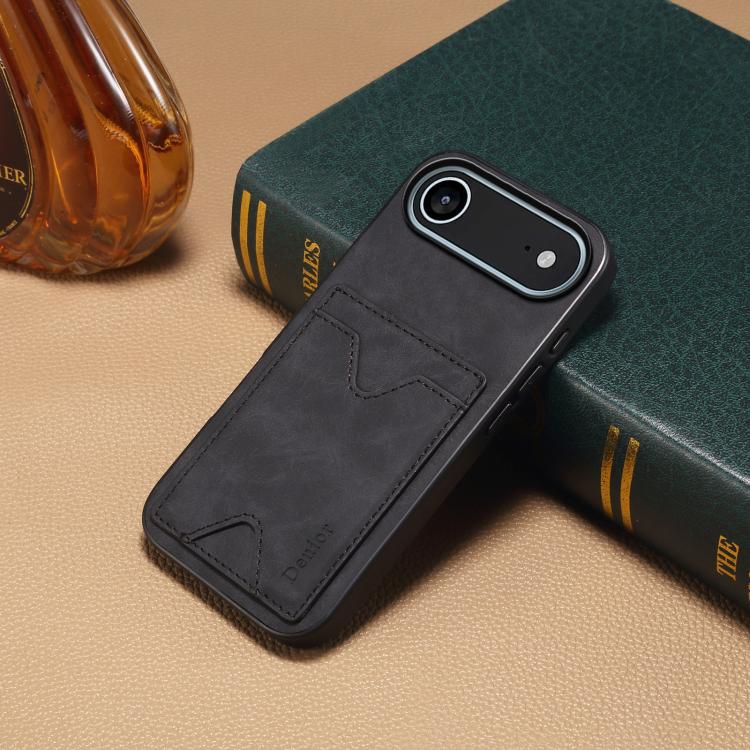 For iPhone Air Denior D06 PU Back Cover Card Slot Holder Phone Case(Black) by Denior