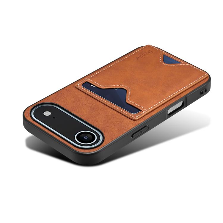 For iPhone Air Denior D06 PU Back Cover Card Slot Holder Phone Case(Brown) by Denior