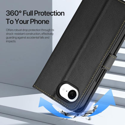 For iPhone 16e DUX DUCIS Lawa Series 2 in 1 Wallet Zipper Detachable MagSafe Phone Case with Lanyard(Black) by DUX DUCIS