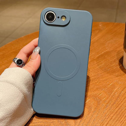 For iPhone 16e Solid Color Liquid Silicone MagSafe Magnetic Phone Case(Lavender Grey) by bashfashion