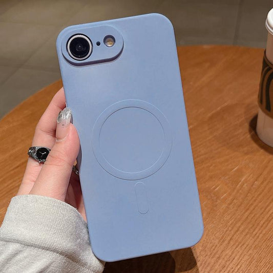 For iPhone 16e Solid Color Liquid Silicone MagSafe Magnetic Phone Case(Yuanfeng Blue) by bashfashion