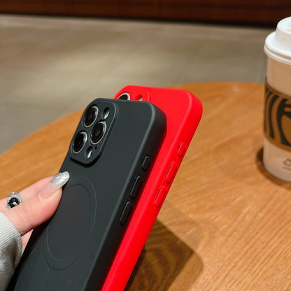 For iPhone 16e Solid Color Liquid Silicone MagSafe Magnetic Phone Case(Dark Purple) by bashfashion