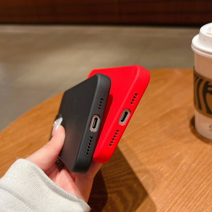 For iPhone 16e Solid Color Liquid Silicone MagSafe Magnetic Phone Case(Dark Green) by bashfashion