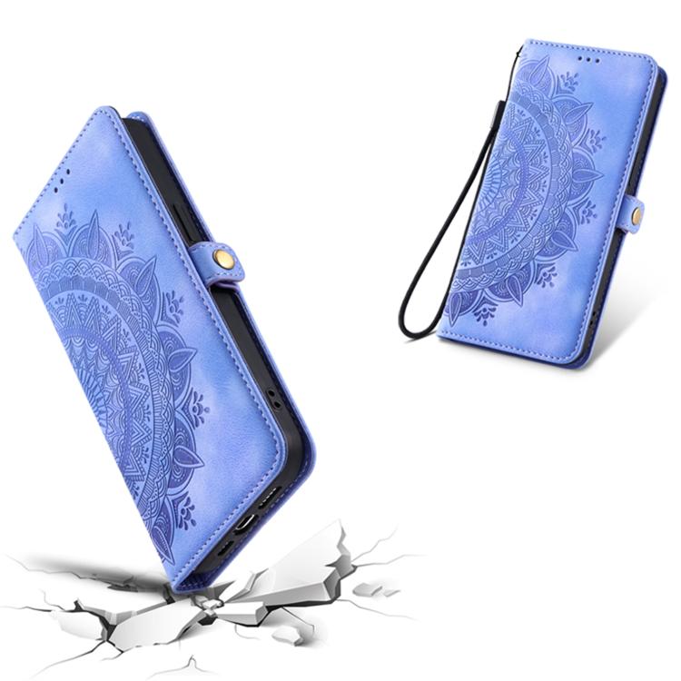 For iPhone 16e Skin Feel Totem Embossed Leather Phone Case(Purple) by bashfashion