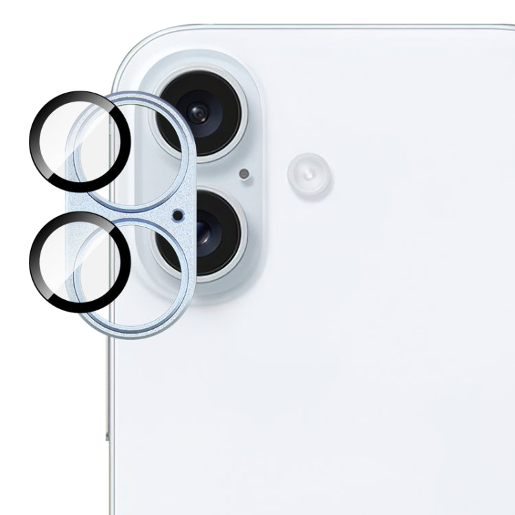 For iPhone 16 / 16 Plus IMAK Metal Armor Premium Camera Protector Film(Light Blue) by imak