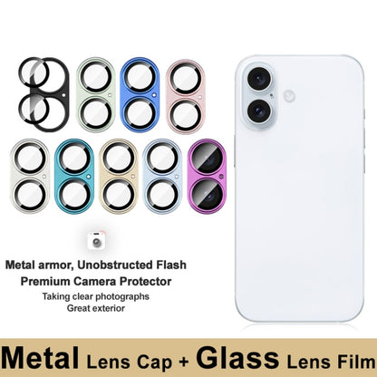 For iPhone 16 / 16 Plus IMAK Metal Armor Premium Camera Protector Film(Sky Blue) by imak