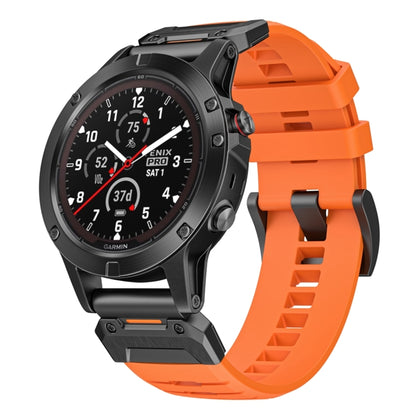 For Garmin Fenix 7X Fluororubber Quick Release Watch Band(Orange) by bashfashion