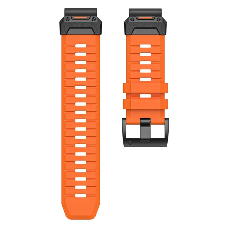 For Garmin Fenix 7X Fluororubber Quick Release Watch Band(Orange) by bashfashion