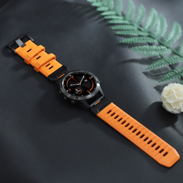 For Garmin Fenix 7X Fluororubber Quick Release Watch Band(Orange) by bashfashion