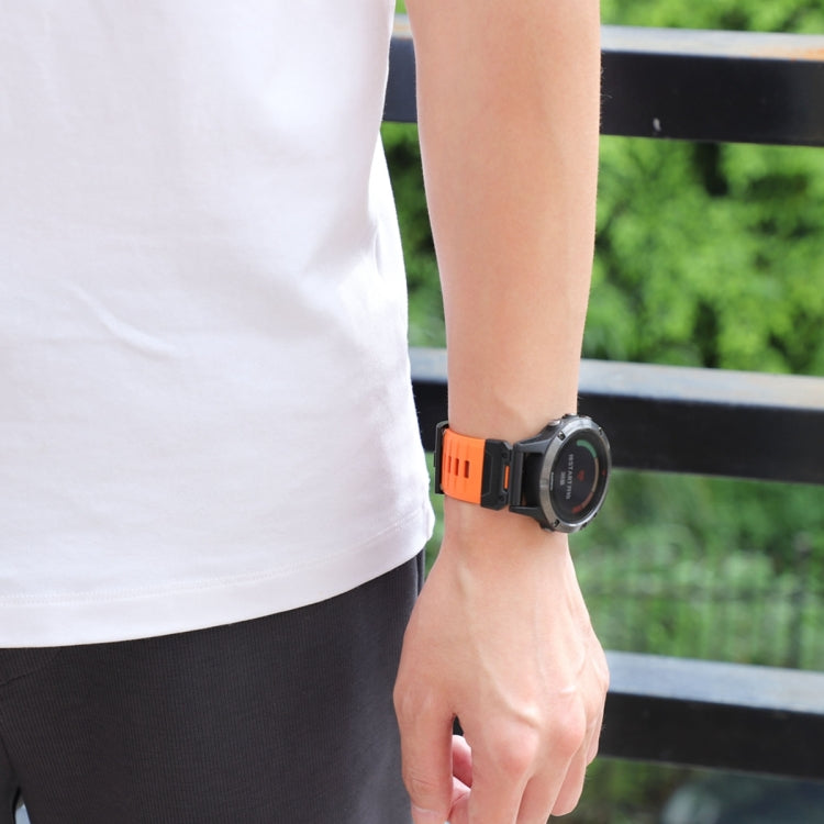 For Garmin Fenix 7X Fluororubber Quick Release Watch Band(Orange) by bashfashion