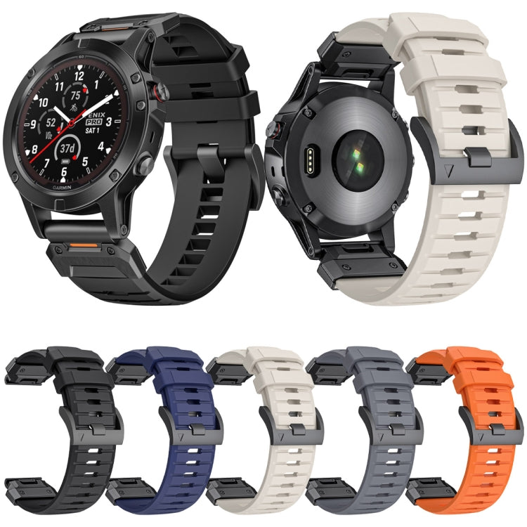 For Garmin Fenix 7X Fluororubber Quick Release Watch Band(Orange) by bashfashion