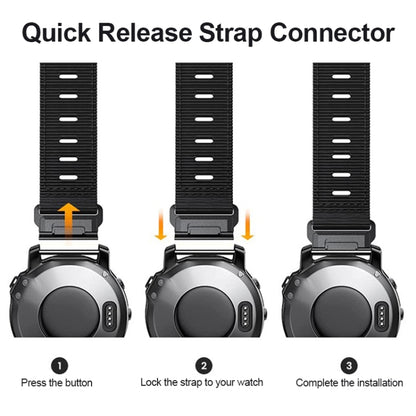 For Garmin Fenix 7X Nylon Canvas Quick Release Watch Band(Black Grey) by bashfashion