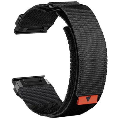 For Garmin Fenix 7X Nylon Loop Hook And Loop Fastener Quick Release Watch Band(Black) by bashfashion