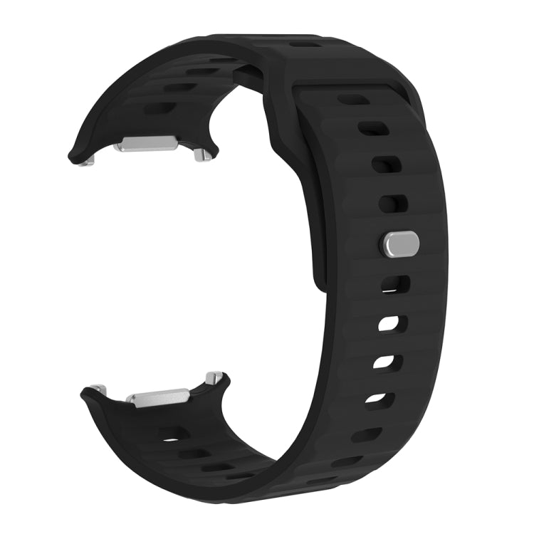 For Samsung Galaxy Watch Ultra 47mm / Ultra 2025 Wavy Texture Silicone Watch Band(Black) by bashfashion