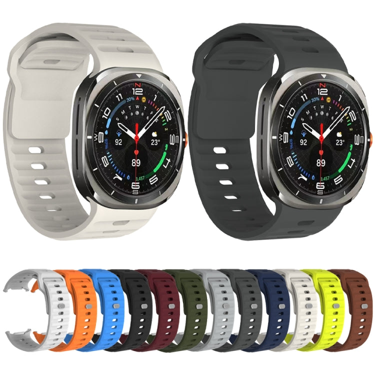 For Samsung Galaxy Watch Ultra 47mm / Ultra 2025 Wavy Texture Silicone Watch Band(Starlight) by bashfashion