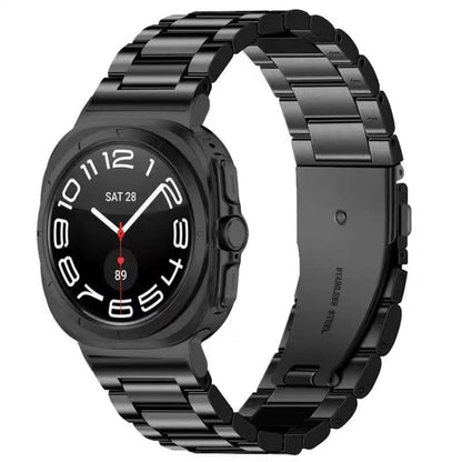 For Samsung Galaxy Watch Ultra 47mm / Ultra 2025 Three Beads Stainless Steel Watch Band(Black) by bashfashion