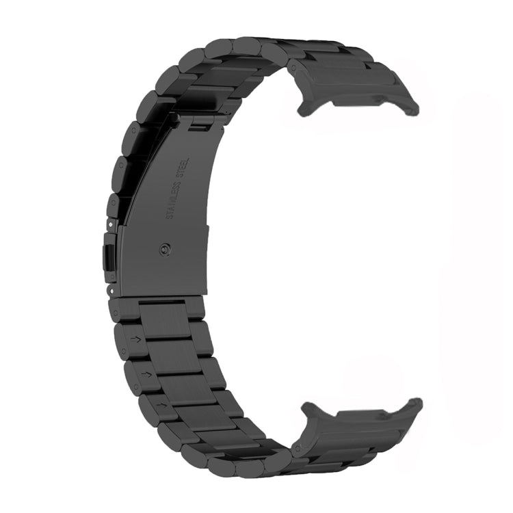 For Samsung Galaxy Watch Ultra 47mm / Ultra 2025 Three Beads Stainless Steel Watch Band(Black) by bashfashion