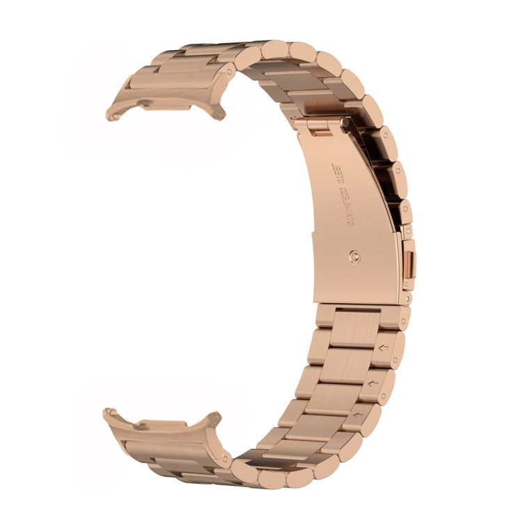 For Samsung Galaxy Watch Ultra 47mm / Ultra 2025 Three Beads Stainless Steel Watch Band(Rose Gold) by bashfashion