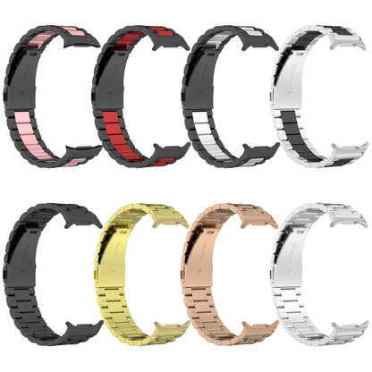 For Samsung Galaxy Watch Ultra 47mm / Ultra 2025 Three Beads Stainless Steel Watch Band(Gold) by bashfashion