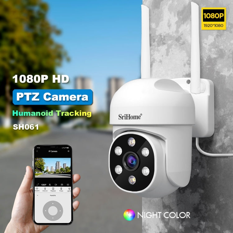 SriHome SH061 2MP AI Humanoid Tracking Infrared Night Vision Camera(US Plug) by SriHome