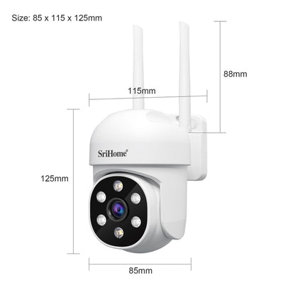 SriHome SH061 2MP AI Humanoid Tracking Infrared Night Vision Camera(UK Plug) by SriHome