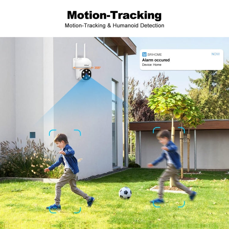 SriHome SH061 2MP AI Humanoid Tracking Infrared Night Vision Camera(US Plug) by SriHome