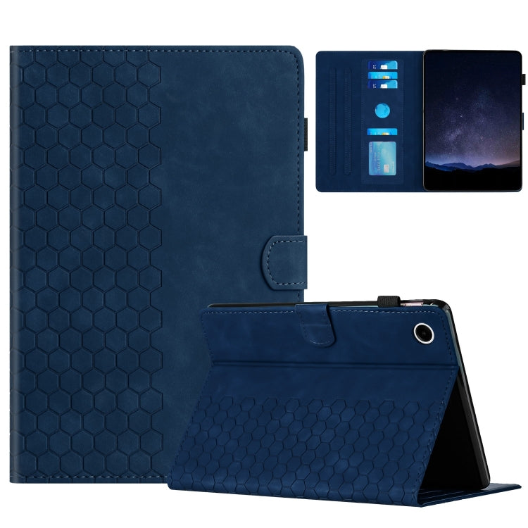 For Samsung Galaxy Tab A8 10.5 2021 X205 Honeycomb Embossed Leather Smart Tablet Case(Blue) by bashfashion