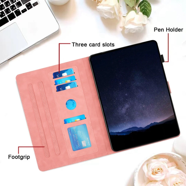 For Samsung Galaxy Tab S6 Lite P610 Honeycomb Embossed Leather Smart Tablet Case(Pink) by bashfashion