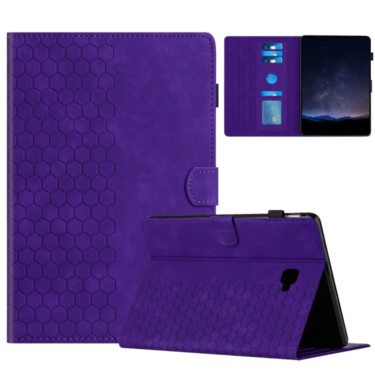 For Samsung Galaxy Tab A 10.1 2016 T580 Honeycomb Embossed Leather Smart Tablet Case(Purple) by bashfashion