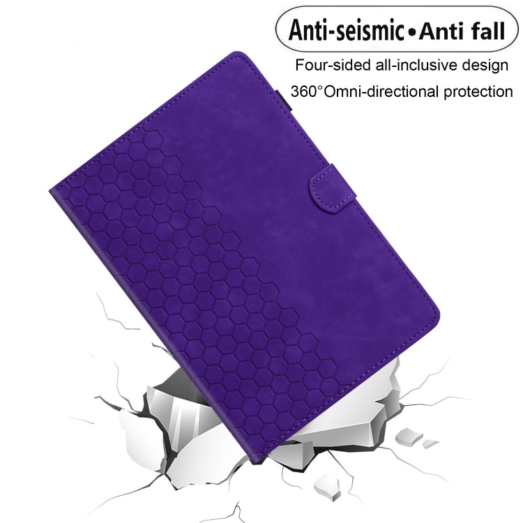 For Samsung Galaxy Tab A 10.1 2016 T580 Honeycomb Embossed Leather Smart Tablet Case(Purple) by bashfashion