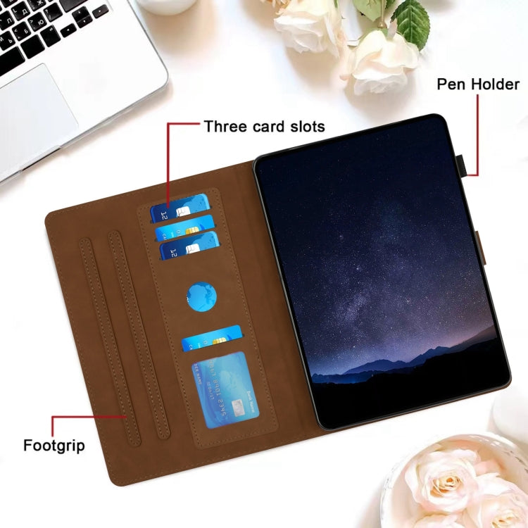 For Samsung Galaxy Tab A 10.1 2016 T580 Honeycomb Embossed Leather Smart Tablet Case(Brown) by bashfashion