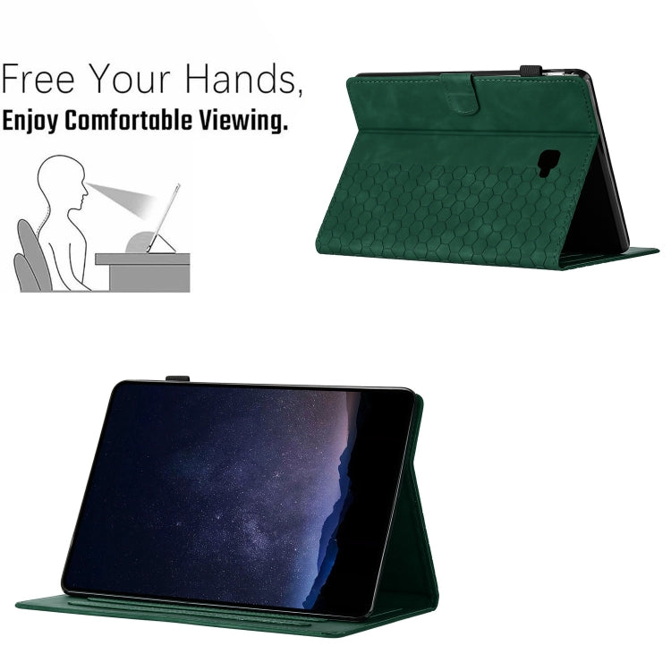 For Samsung Galaxy Tab A 10.1 2016 T580 Honeycomb Embossed Leather Smart Tablet Case(Green) by bashfashion
