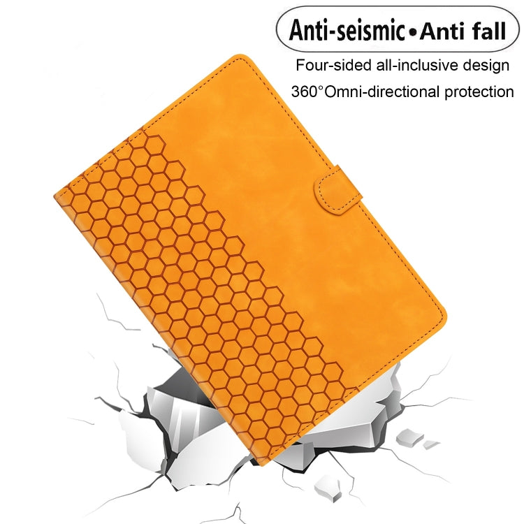 For Samsung Galaxy Tab A7 Lite T220 Honeycomb Embossed Leather Tablet Case(Yellow) by bashfashion