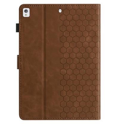 For Samsung Galaxy Tab A7 Lite T220 Honeycomb Embossed Leather Tablet Case(Brown) by bashfashion