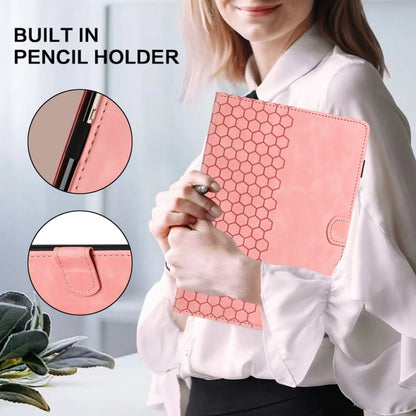 For Samsung Galaxy Tab A7 Lite T220 Honeycomb Embossed Leather Tablet Case(Pink) by bashfashion