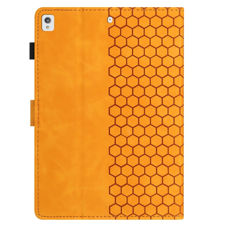 For Samsung Galaxy Tab A 10.1 2019 T510 Honeycomb Embossed Leather Tablet Case(Yellow) by bashfashion