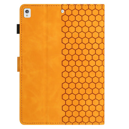 For Samsung Galaxy Tab A 10.1 2019 T510 Honeycomb Embossed Leather Tablet Case(Yellow) by bashfashion