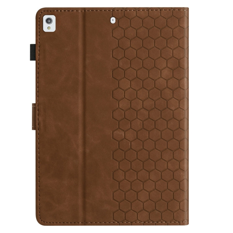 For Samsung Galaxy Tab A 10.1 2019 T510 Honeycomb Embossed Leather Tablet Case(Brown) by bashfashion