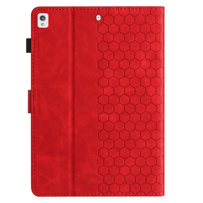 For Samsung Galaxy Tab A 10.1 2019 T510 Honeycomb Embossed Leather Tablet Case(Red) by bashfashion