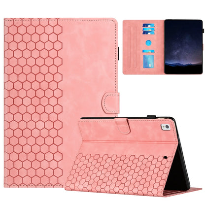 For Samsung Galaxy Tab A 10.1 2019 T510 Honeycomb Embossed Leather Tablet Case(Pink) by bashfashion