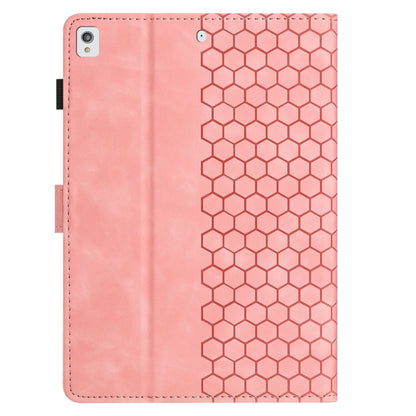 For Samsung Galaxy Tab A 10.1 2019 T510 Honeycomb Embossed Leather Tablet Case(Pink) by bashfashion