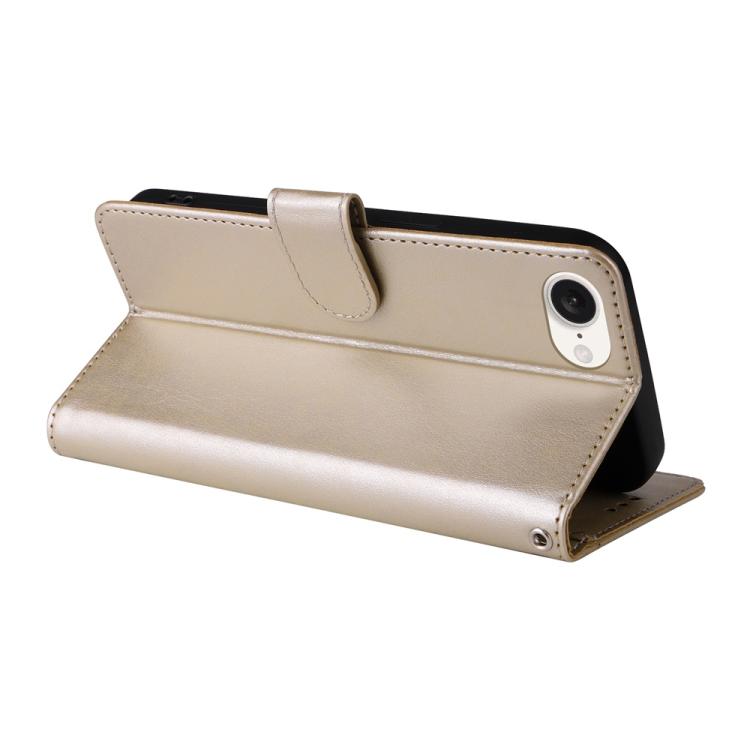 For iPhone 16e Embossed Butterfly Flowers Leather Phone Case(Gold) by bashfashion