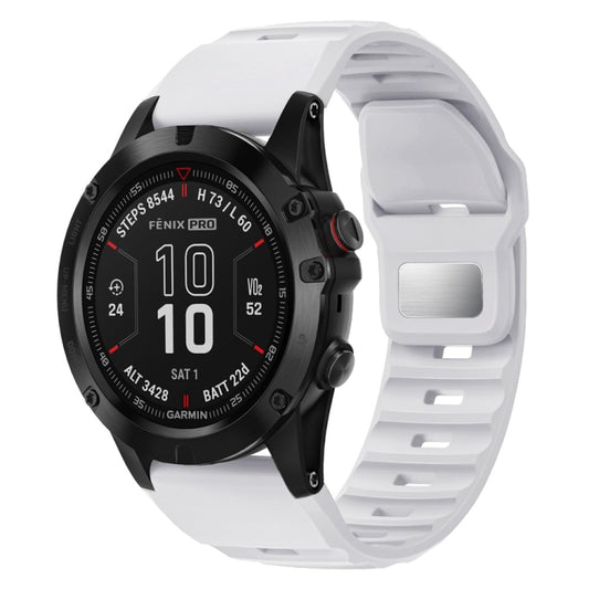 For Garmin Fenix 7X / 7X Pro Rough Style Silicone Quick Release Watch Band(White) by bashfashion