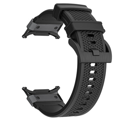 For Samsung Galaxy Watch Ultra 47mm / Ultra 2025 Black Steel Buckle Rubber Quick Release Watch Band(Black) by bashfashion