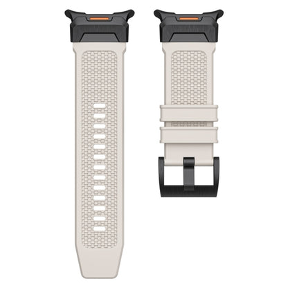 For Samsung Galaxy Watch Ultra 47mm / Ultra 2025 Black Steel Buckle Rubber Quick Release Watch Band(Starlight) by bashfashion