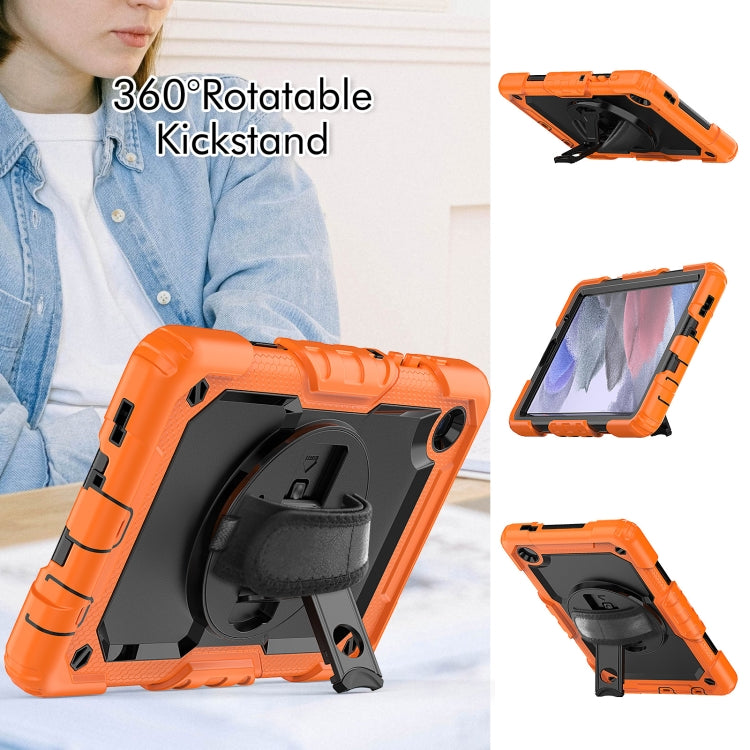 For Samsung Galaxy Tab A7 Lite T220 Silicone Hybrid PC Tablet Case with Shoulder Strap(Orange) by bashfashion