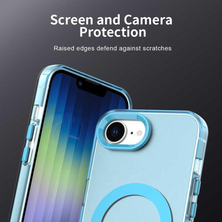 For iPhone 16e Candy Magsafe PC Hybrid TPU Phone Case(Blue) by bashfashion